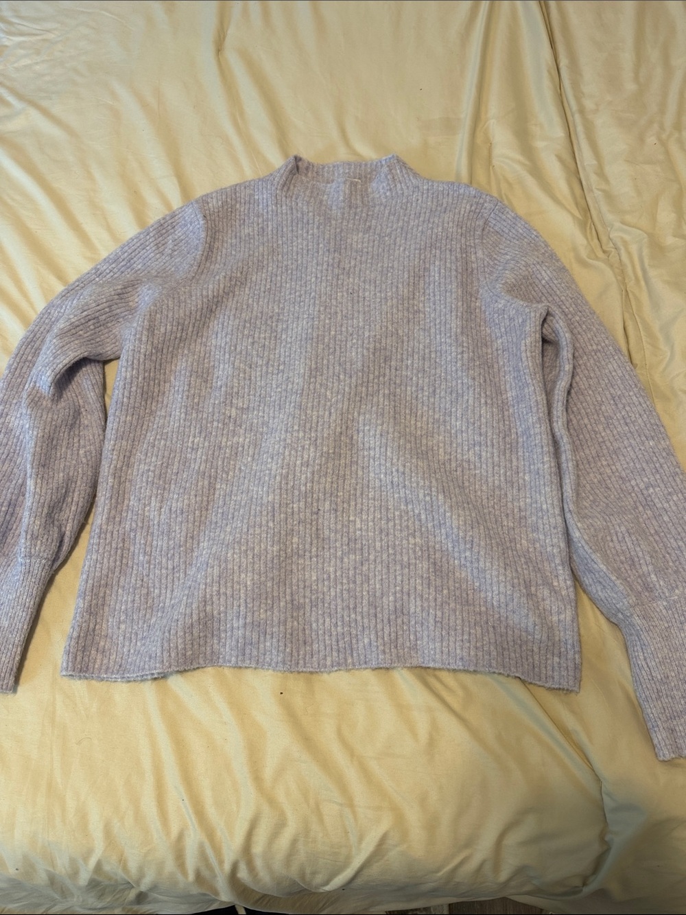 J. Crew Soft Lavender Ribbed Mock Neck Sweater